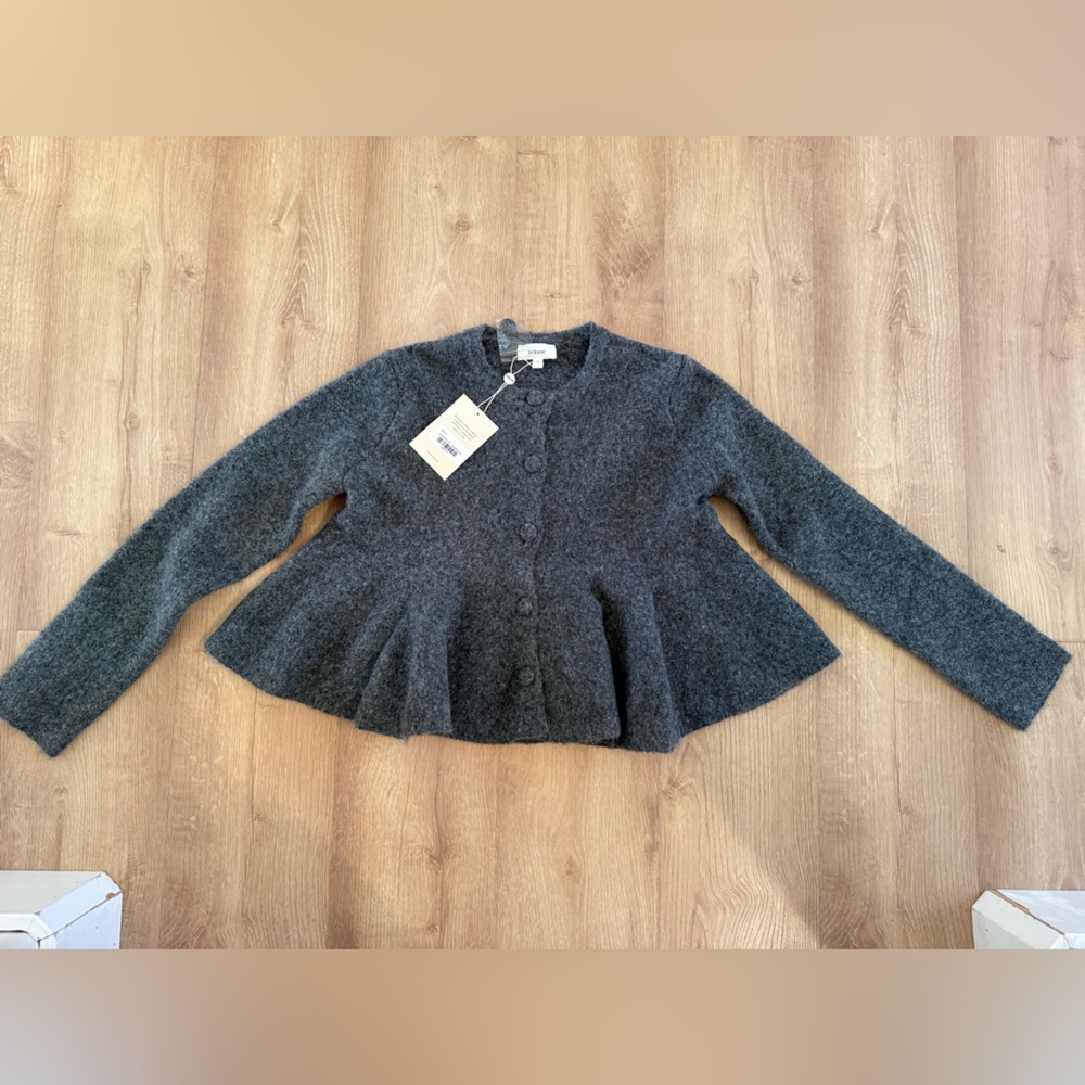 Bohme Charcoal Women's Peplum Cardigan - Picture 4 of 7